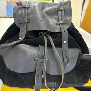 Mila Louise Paris Black Leather and Suede purse Backpack excellent condition